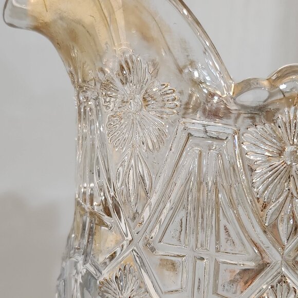 U.S. Glass Co. "Athenia" EAPG 12" Pitcher With Gold Trim - Picture 3 of 10